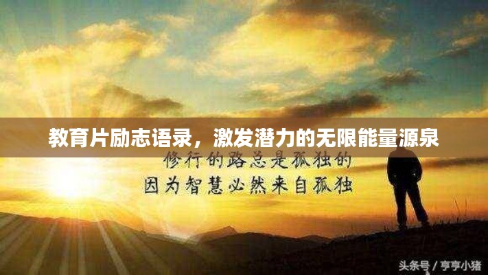 教育片励志语录,激发潜力的无限能量源泉