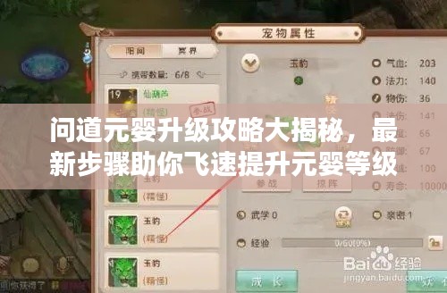 问道元婴升级攻略大揭秘，最新步骤助你飞速提升元婴等级