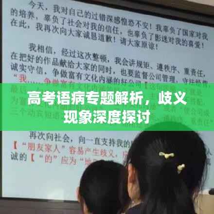 高考语病专题解析，歧义现象深度探讨