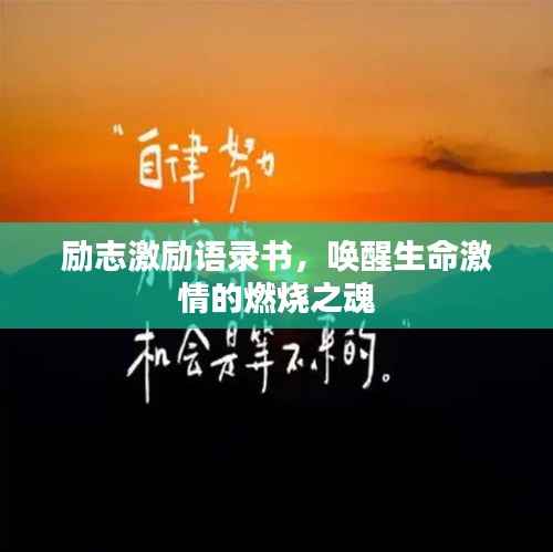 励志激励语录书,唤醒生命激情的燃烧之魂